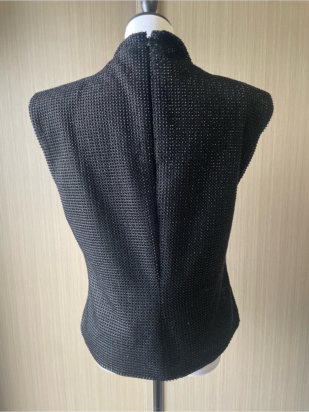 & Other Stories NWOT Beaded Blouse Black Sleeveless Turtleneck Top - Picture 2 of 7